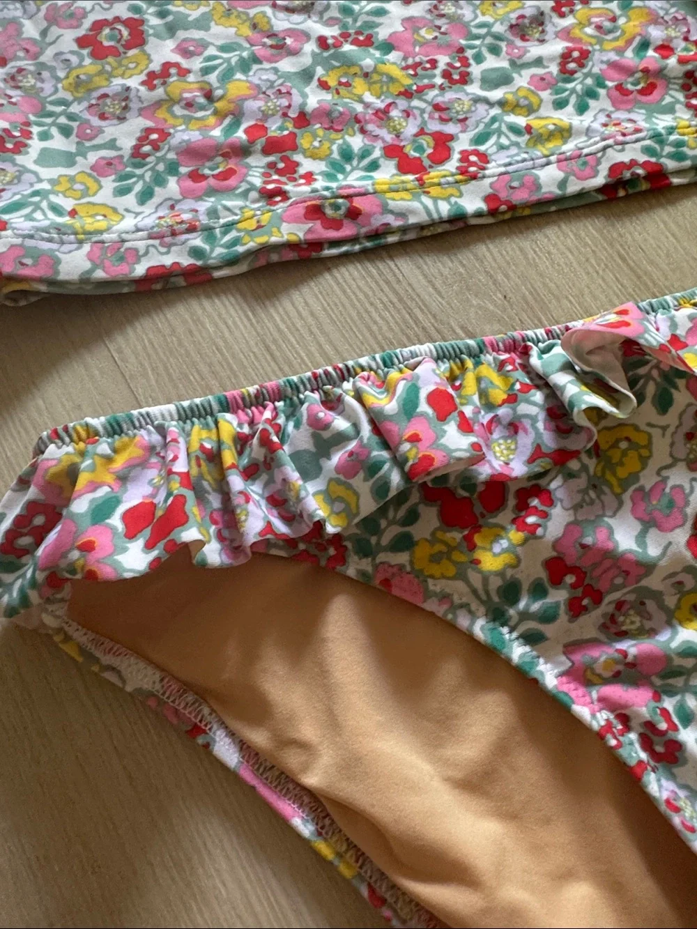 Crewcuts Floral Long-Sleeve Rashguard Swim Set - Pink, Yellow & Green